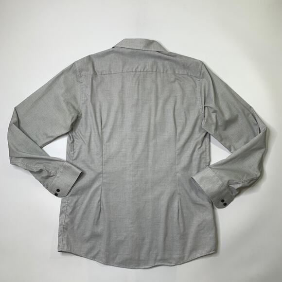 Eton Shirt Mens 17 Black White SLIM Pinstripe Button Up Long Sleeve Work Travel - Picture 6 of 8